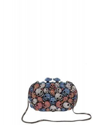 Skull Kisslock Crystal Evening Clutch Bags LGZ029PP  MULTI 2